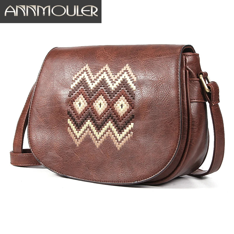 Annmouler Vintage Embroidered Crossbody Bag – Stylish & Compact Handbag for Women and Girls