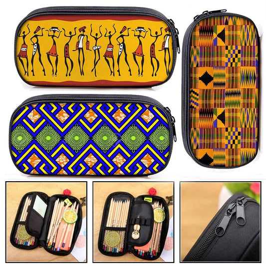 African Print Cosmetic Case – Afro Pencil Bag for Fashionable Girls & Teens | School & Stationery Supplies