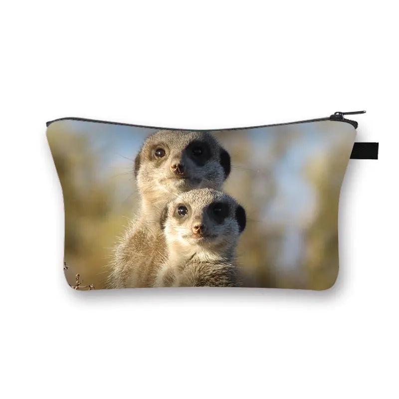 Kangaroo & Raccoon Koala Cosmetic Bag – Portable Makeup Organizer for Women, Travel-Friendly Storage, Perfect Gift