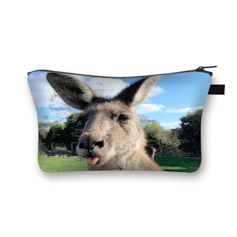Kangaroo & Raccoon Koala Cosmetic Bag – Portable Makeup Organizer for Women, Travel-Friendly Storage, Perfect Gift