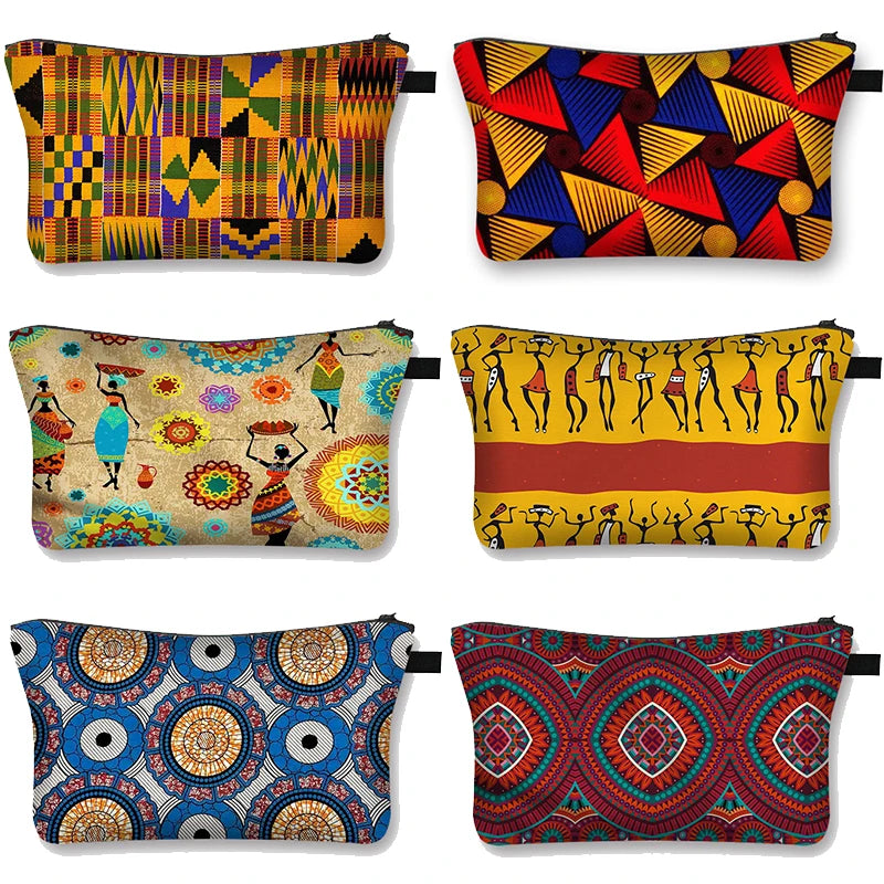 Afro-Inspired Cosmetic Bag – Stylish Makeup Case for Travel, Lipstick Storage, and Beauty Essentials