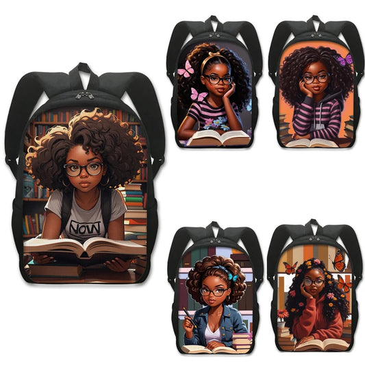 Afro School Bag for Teens, Casual Travel Rucksack