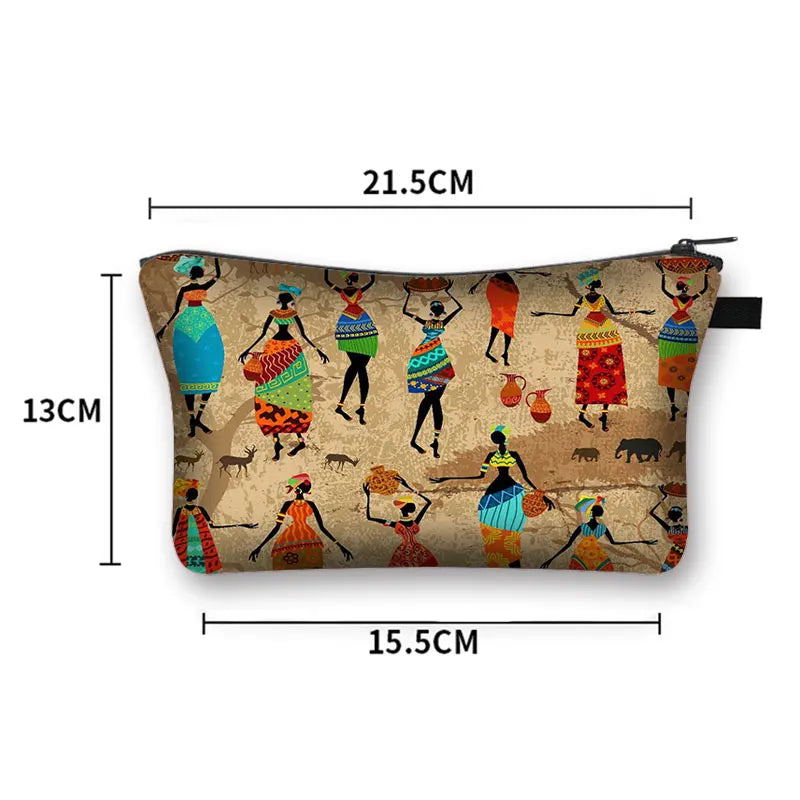 Afro-Inspired Cosmetic Bag – Stylish Makeup Case for Travel, Lipstick Storage, and Beauty Essentials