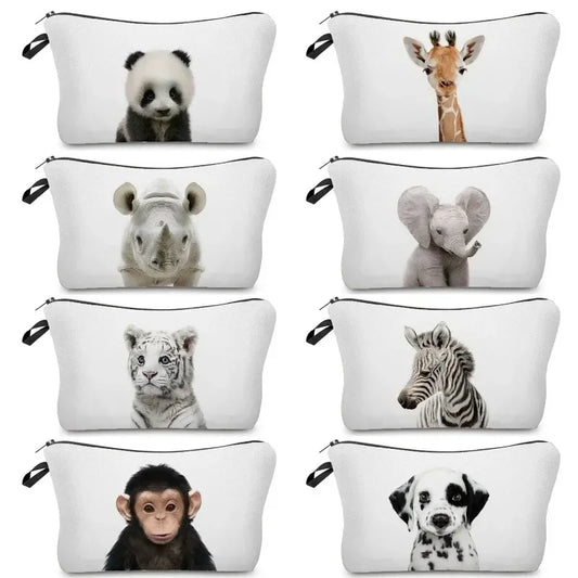 "Charming Animal Series: Panda, Koala, and Elephant Waterproof Makeup & Toiletry Bag – Portable & Stylish"