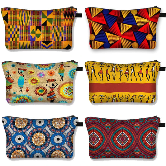 Afro-Inspired Cosmetic Bag – Stylish Makeup Case for Travel, Lipstick Storage, and Beauty Essentials